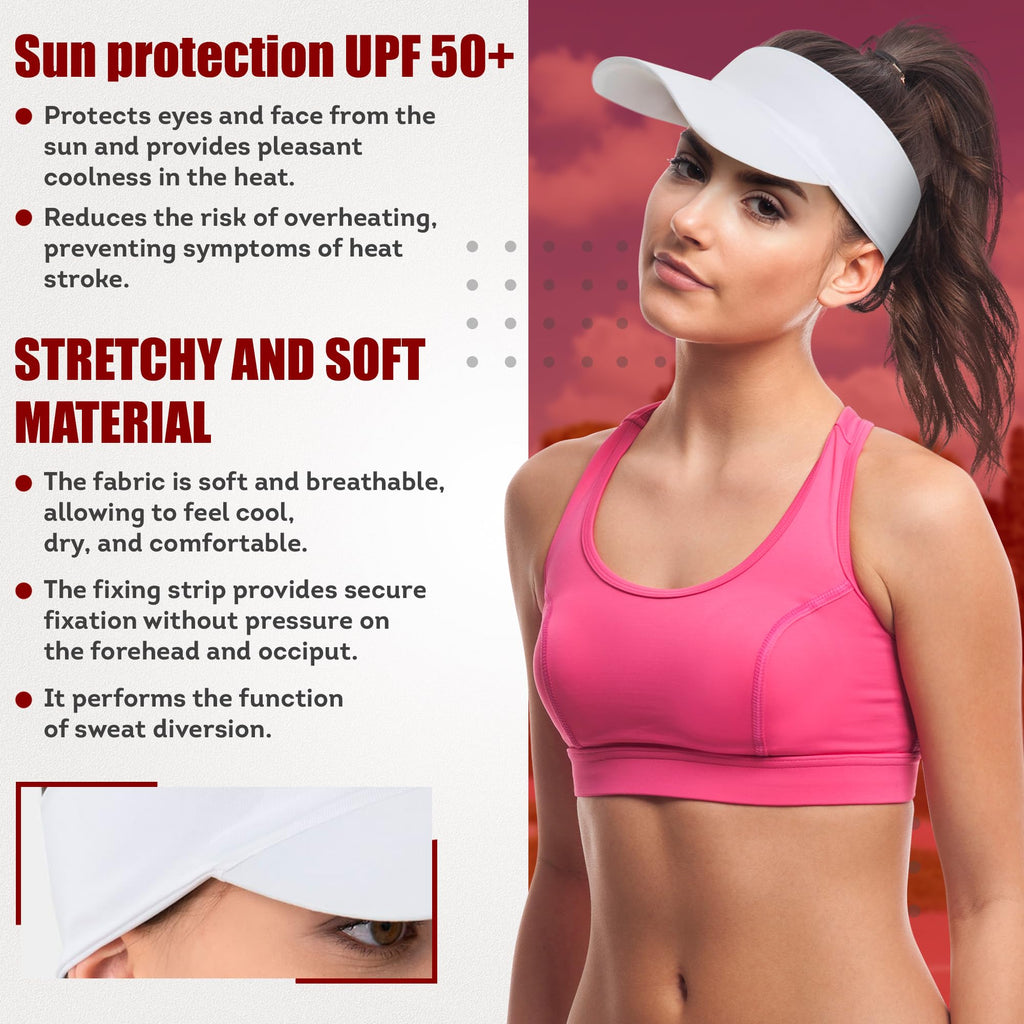 Black Zebra cap Visor Polyester Sun Visors for Women Stretchable Running Visors for Women Elastic Tennis Visors for Women Spande