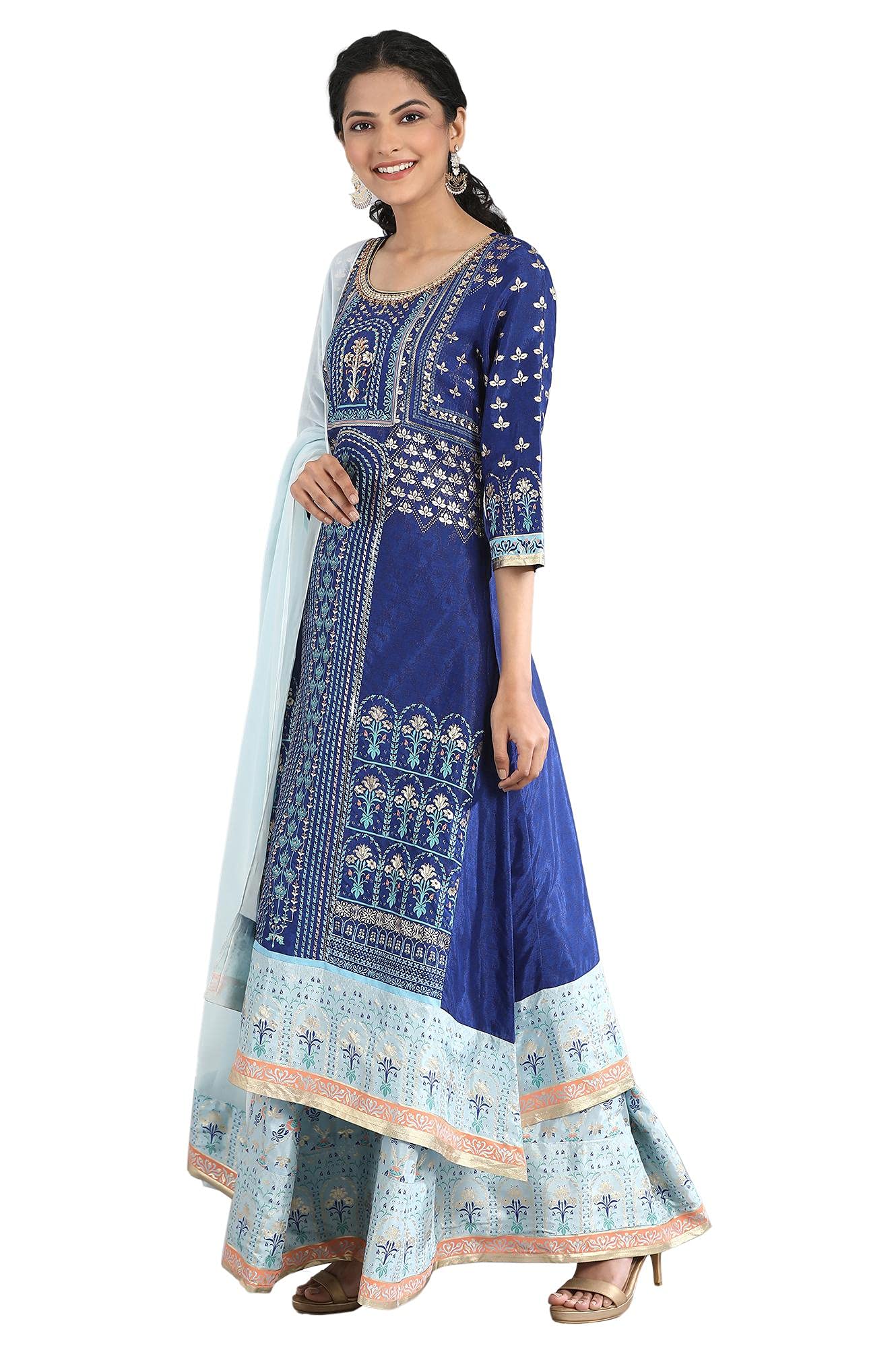 Aurelia Women'S Rayon Kurti Skirt Set Drape