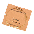 JoycuFF Family Morse Code Bracelets for Women Inspirational Birthday Mother's Day Christmas Gifts for Best Friend Mom Sister Dau