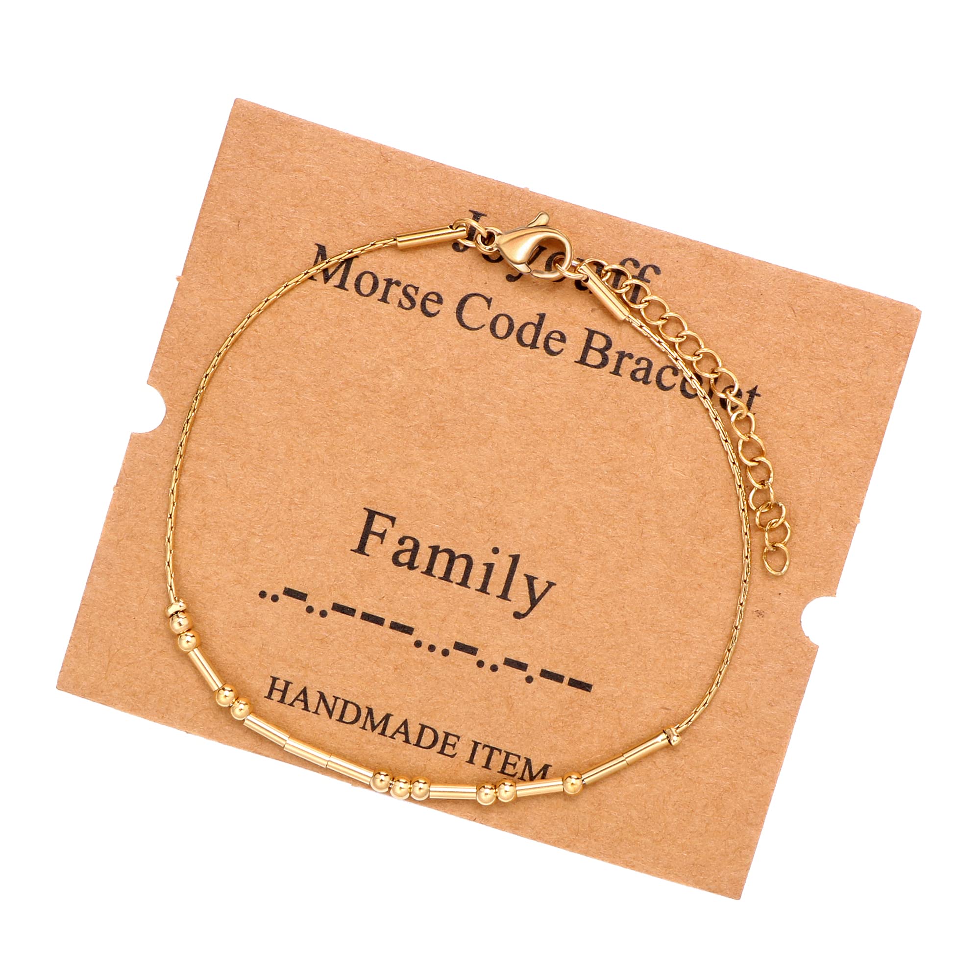 JoycuFF Family Morse Code Bracelets for Women Inspirational Birthday Mother's Day Christmas Gifts for Best Friend Mom Sister Dau