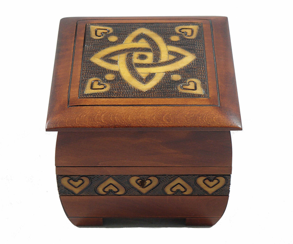 Modern Sailor Celtic Knot and Tribal Heart Handmade Box with Lock and Key Desk or Dresser Trinket Keepsake Holder Perfect Watch