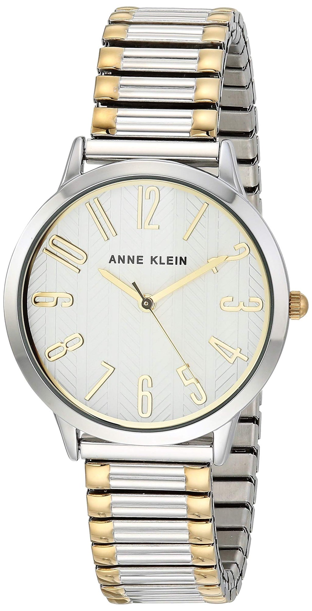 Anne Klein Women's Japanese Quartz Dress Watch with Stainless Steel Strap, Silver, 16 (Model: AK/3685SVTT)