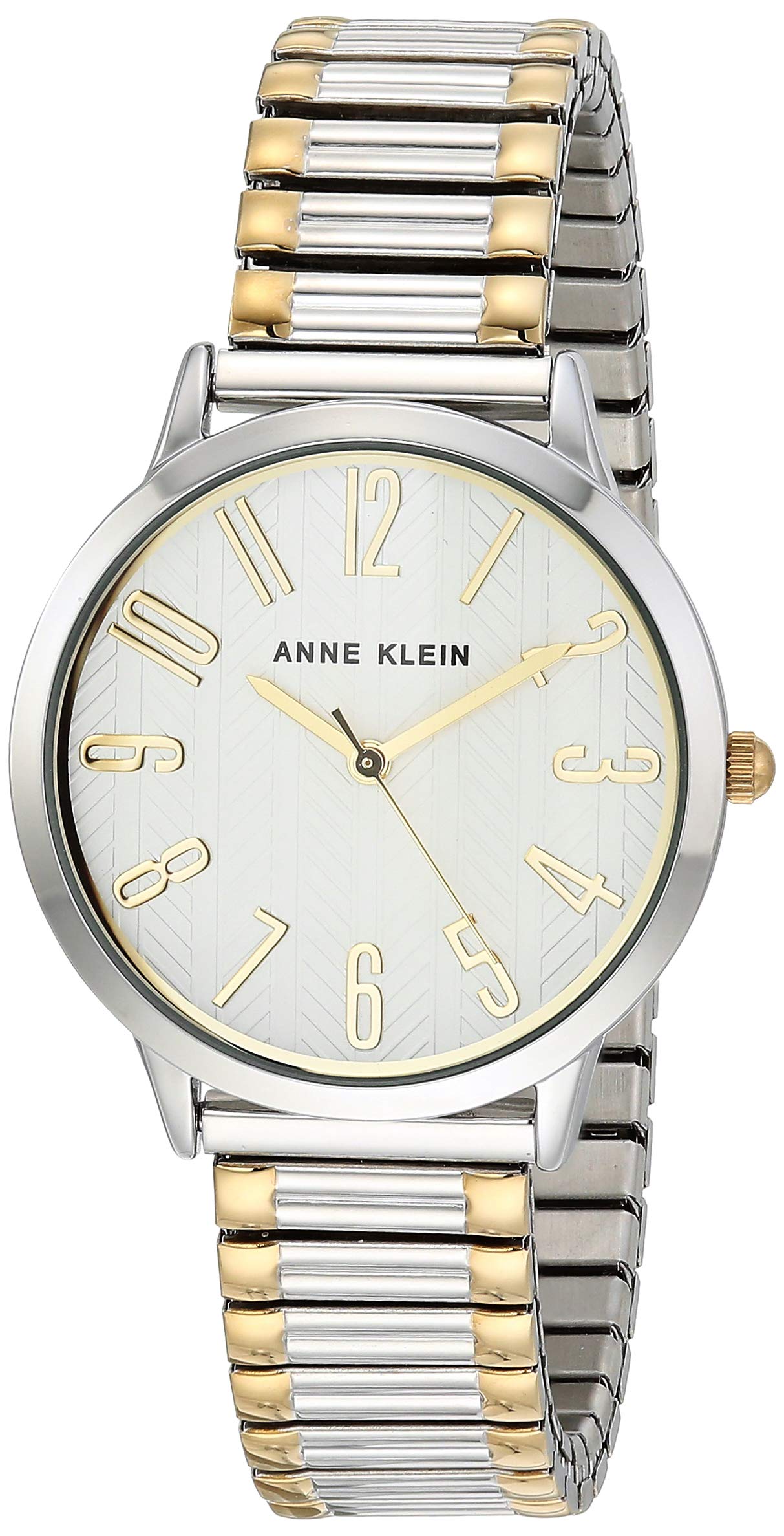 Anne Klein Women's Japanese Quartz Dress Watch with Stainless Steel Strap, Silver, 16 (Model: AK/3685SVTT)