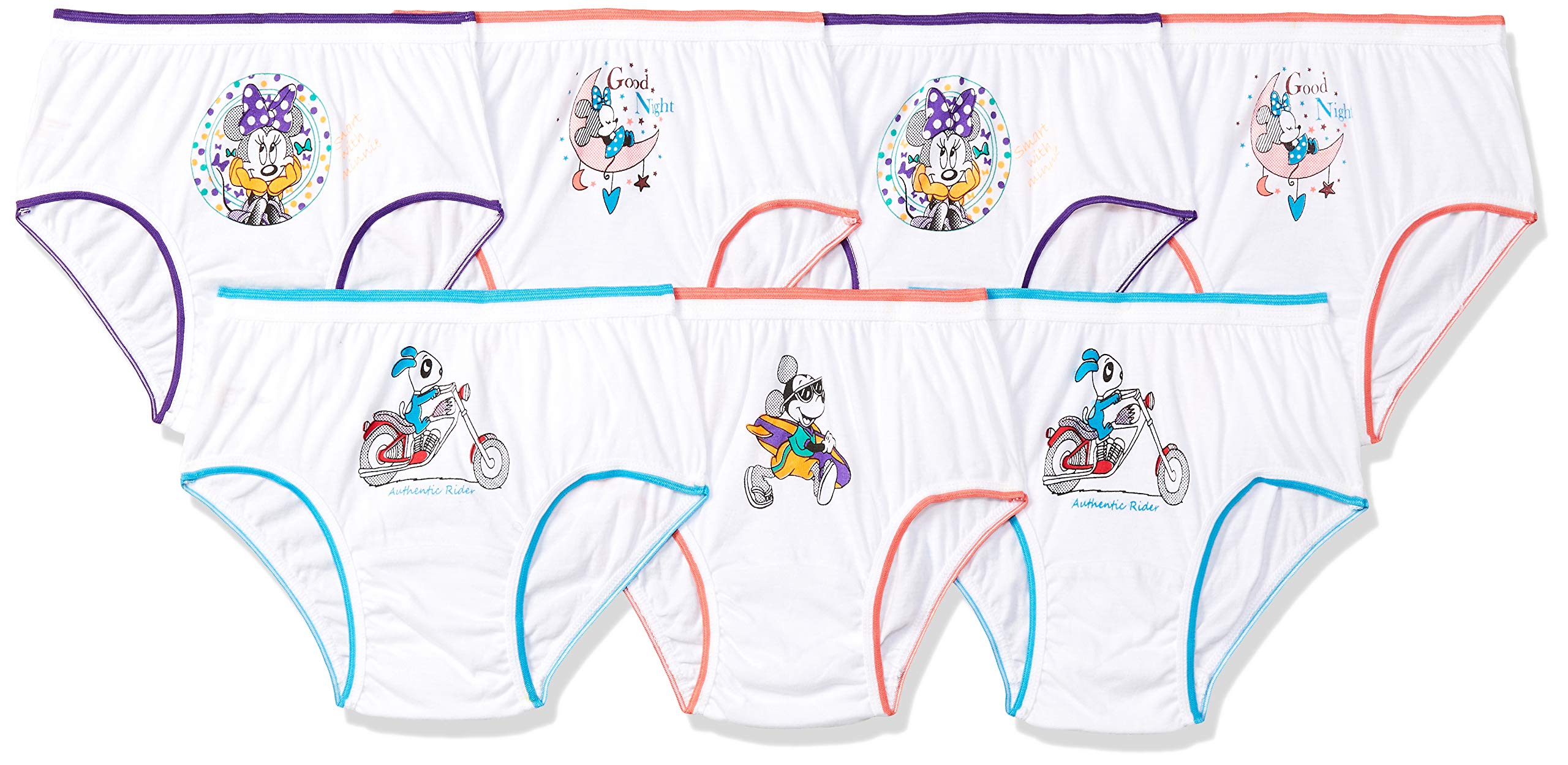 Rupa Jon Printed Panty for Girls, 100% Cotton Fabric, Regular Fit, Pack of 6 Assorted