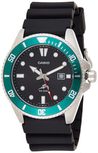 casio Mens Stainless Steel Quartz Sport Watch with Resin Strap, Black, 26 (Model: MDV-106B-1A3VcF)