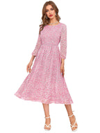 Toochki Pink Georgette Floral Fit & Flared Kurti Kurta Dress For Women A Line Suitable In Summer Trendy Stylish Kurtas