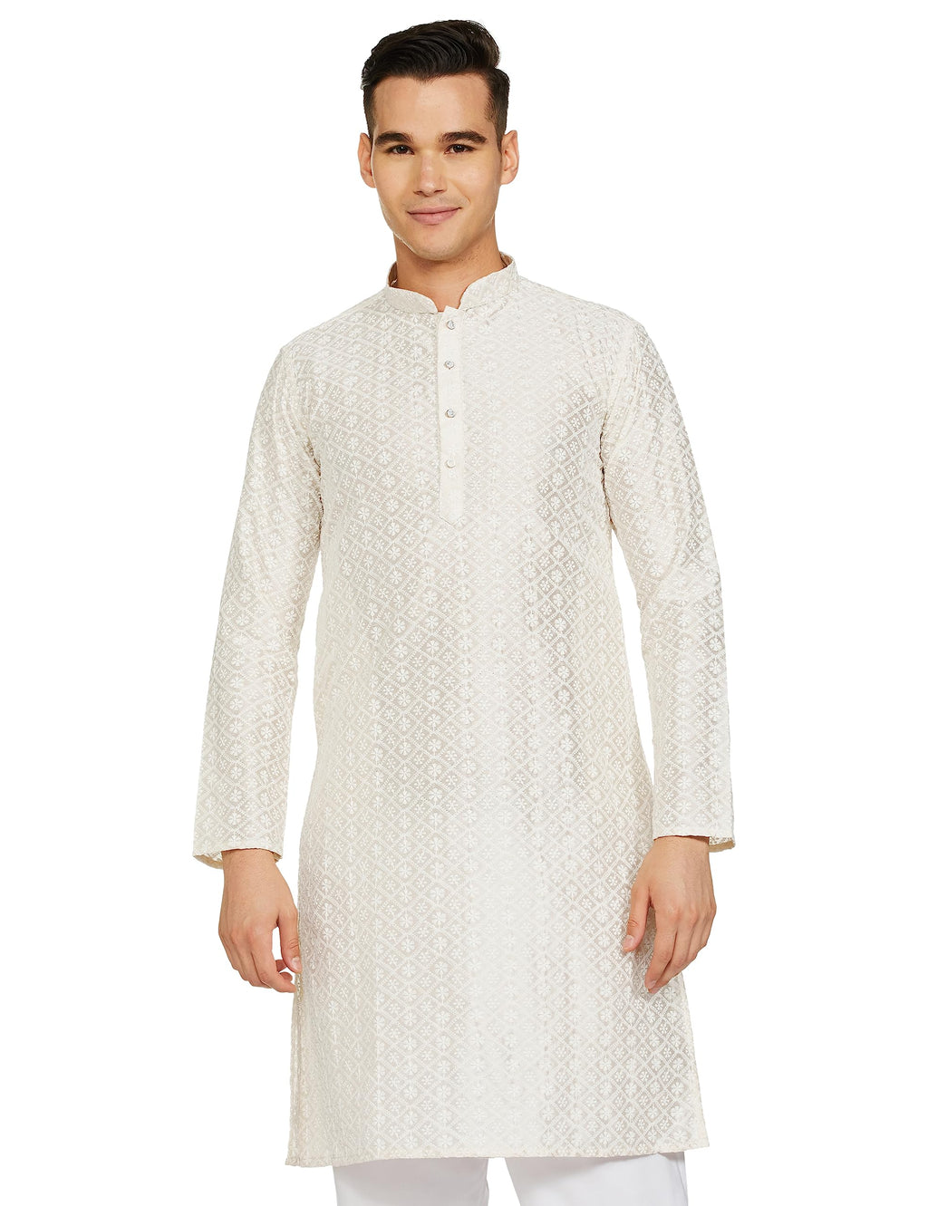 Be Active MenS Traditional Embroidered Lucknowi Full Sleeves Kurta || Cotton Kurta For Men || Men Kurta For Wedding || Kurta Fo