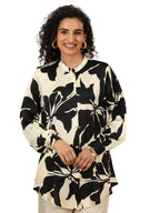 Libas WomenS Silk Blend Printed Straight Tunics (98175 Off White