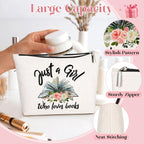 GevGuxLuo Book Lovers Gifts, Book Makeup Bag for Women, Birthday Gifts for Daughter Sister Bestie Librarian Readers Who Loves Bo