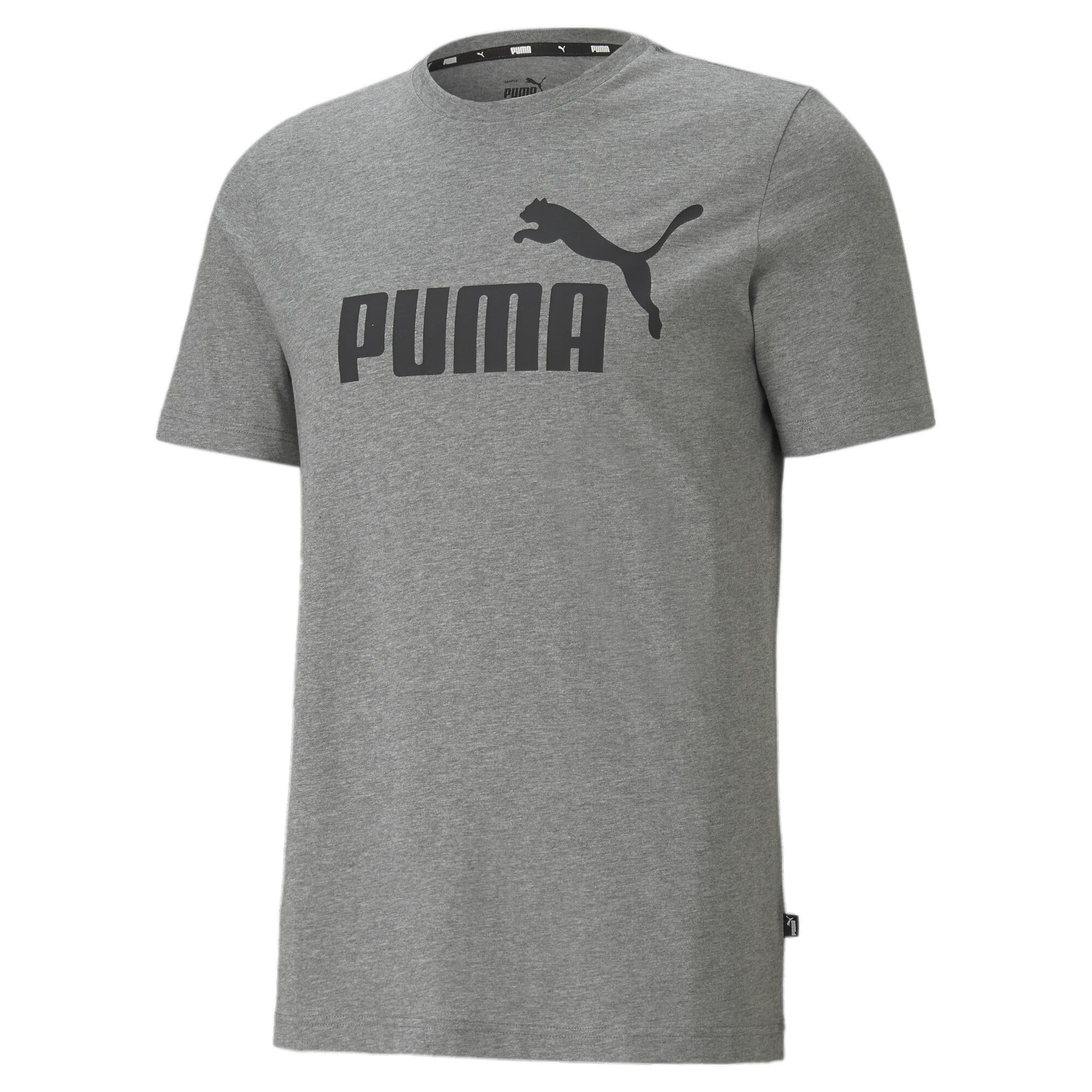 Puma Men's Essentials Logo T-Shirt (Available in Big & Tall), Medium Gray Heather, XX-Large