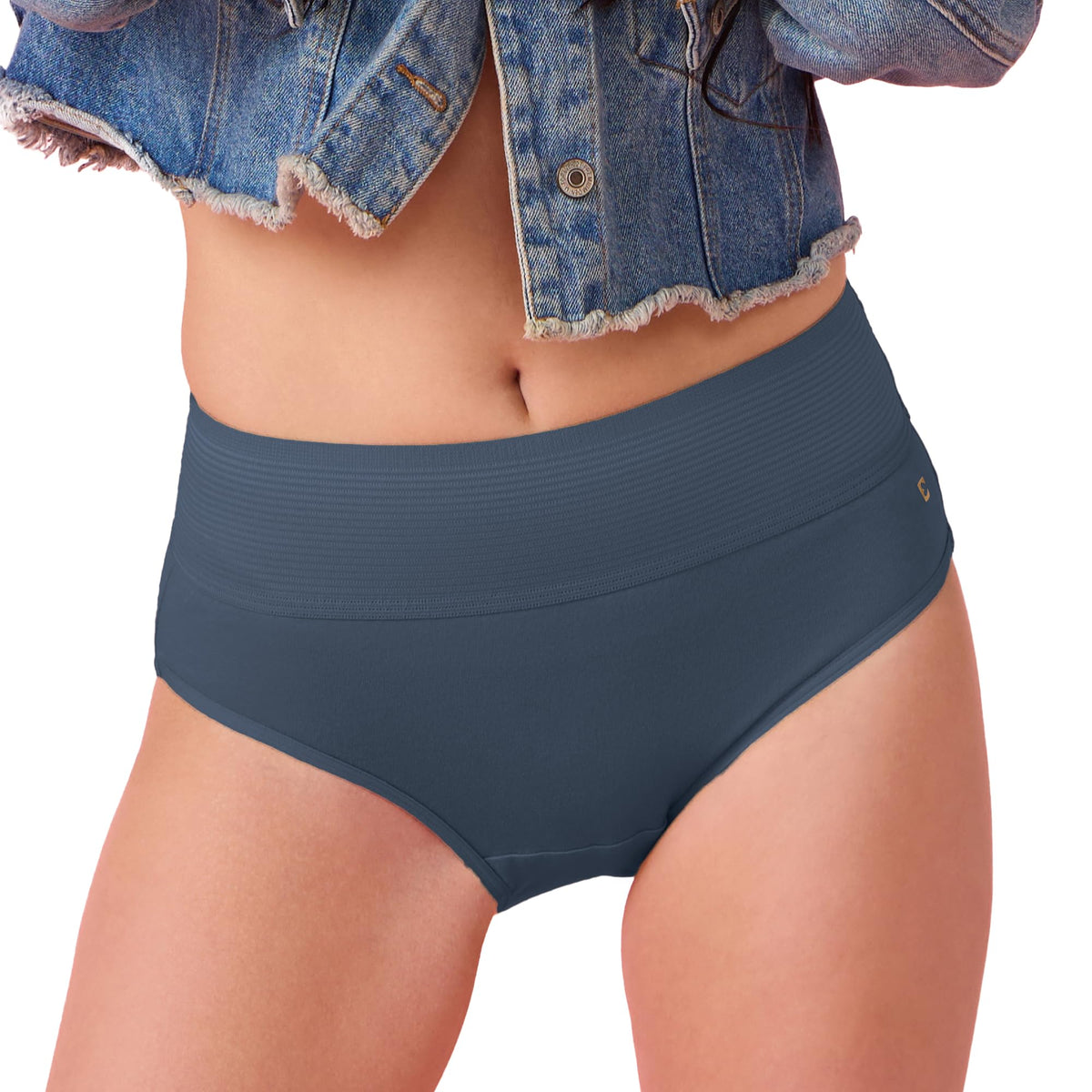 Enamor Cotton Classic, All Day Comfort, High Waist Brief  Breathable, Antimicrobial With Stain Release, Outer Brushed Wide Elas