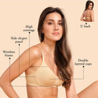 Enamor A042 Side Support Shaper Supima Cotton Everyday Bra - Non-Padded, Wirefree & High Coverage Skin