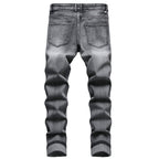 QIMYUM Mens Ripped Jeans, Distressed Destroyed Slim Fit Straight Leg Denim Pants (38, Gray612)