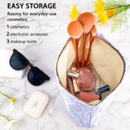 ZLFSRQ Flower Makeup Bag for Women Girls Teens Travel Cute Floral Cosmetic Bags Large Zipper Cosmetic Pouch Purse Portable