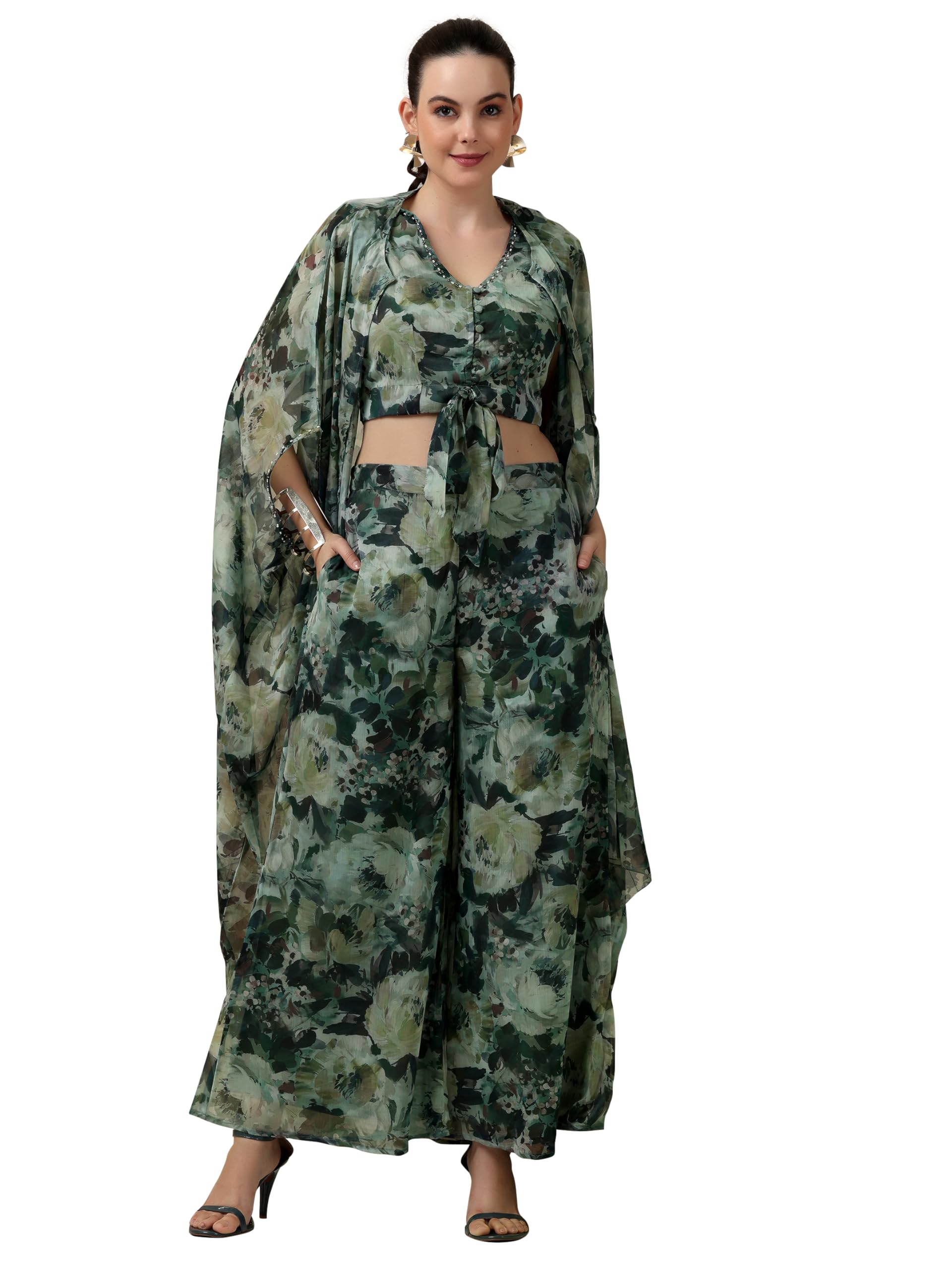 Libas Womens Printed Chiffon Co-Ord Set For Women