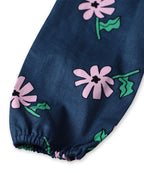 Beebay Kids Girls Frill Collar Floral Dress Navy