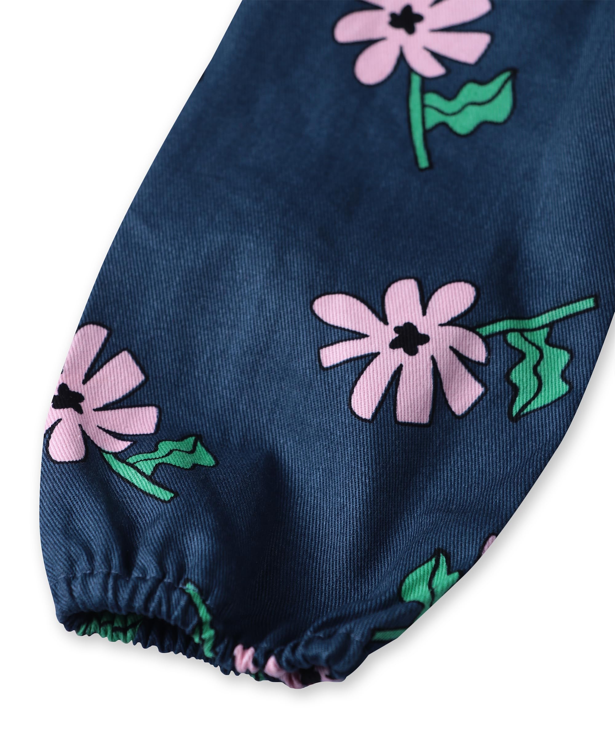 Beebay Kids Girls Frill Collar Floral Dress Navy