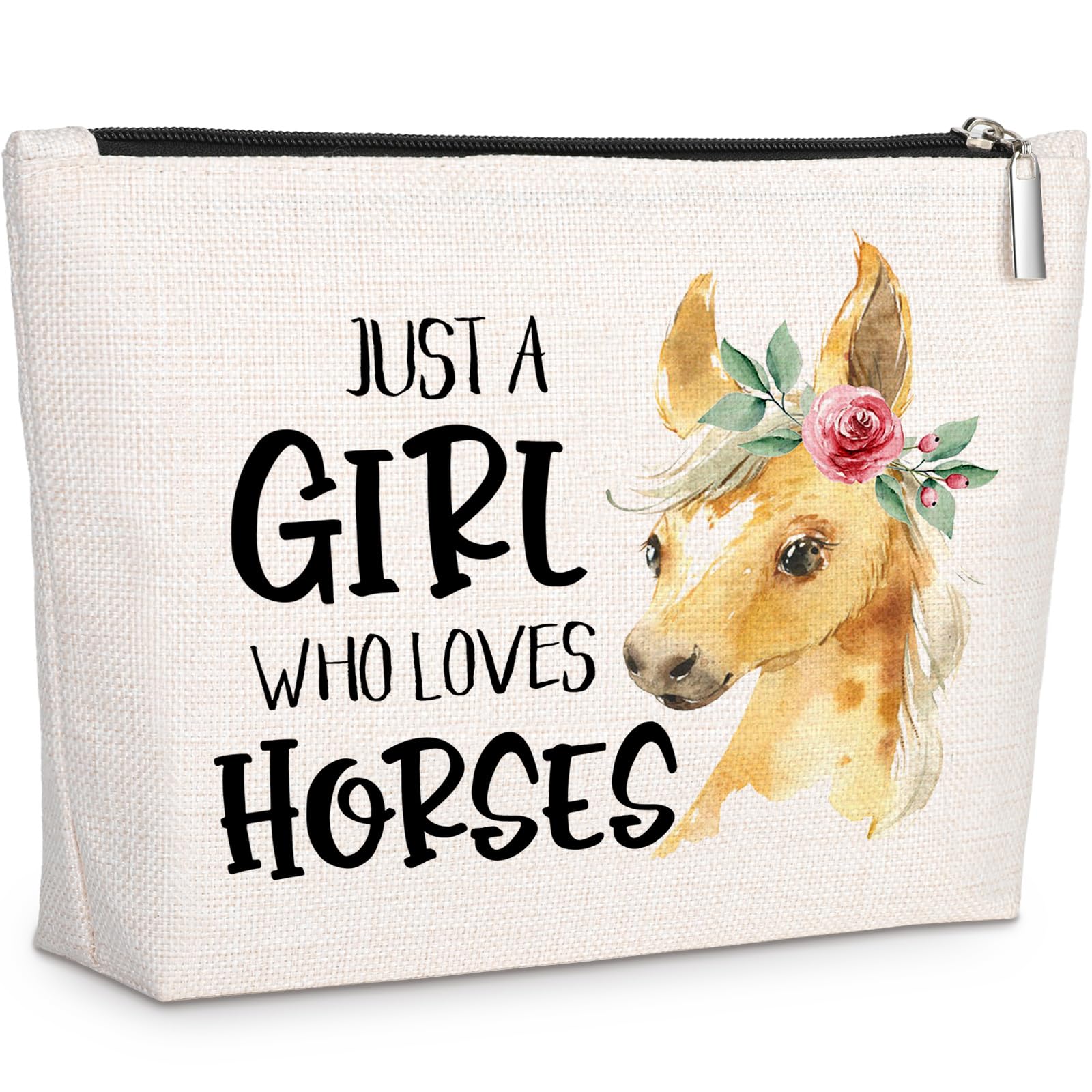 GevGuxLuo Horses Gifts for Horse Lovers, Birthday Gift for Best Friend Sister, Horse Accessories, Animal Lovers Makeup Bag Zippe