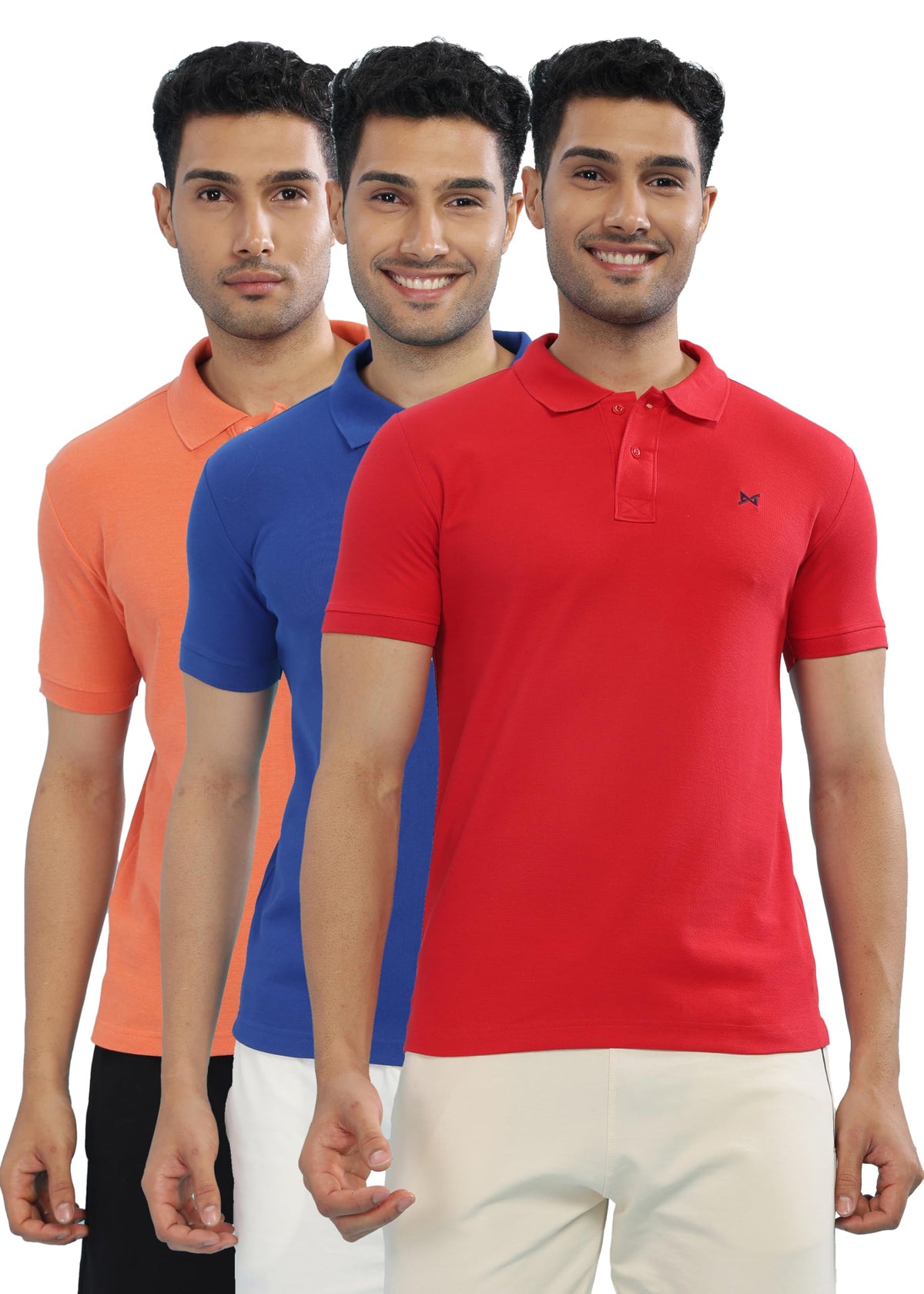 Force NXT Super Combed Cotton Mens Pack of 3 Collared Polo Solid TShirt Multicolour 2