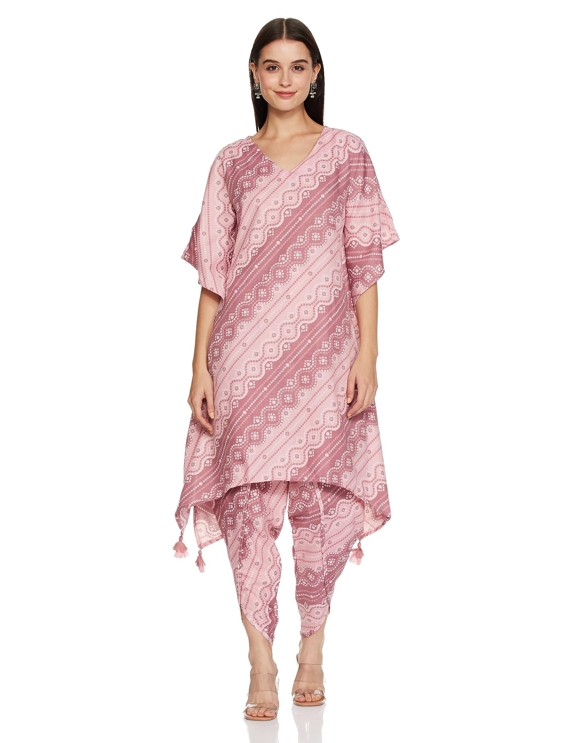 Ketch Polyester Womens Kaftan With Dhoti Pants (Khk3000627_Mauve
