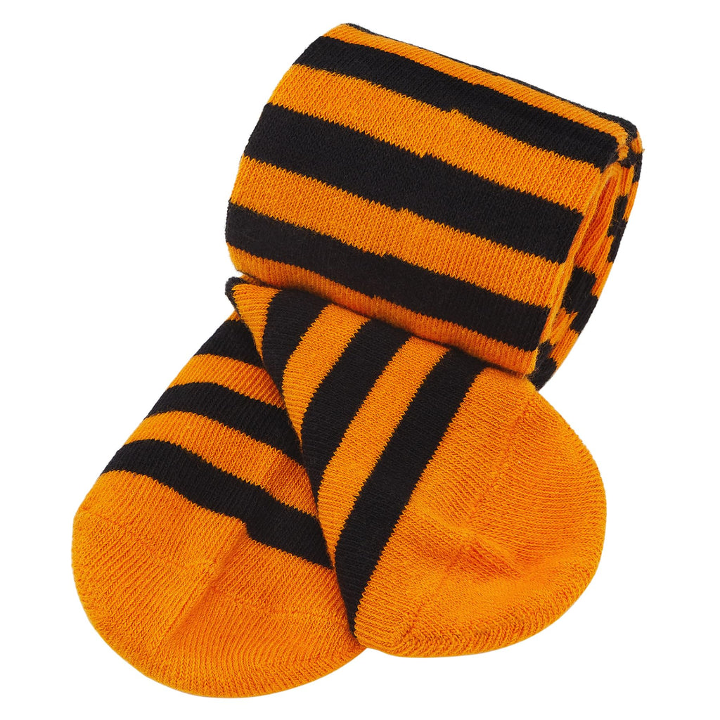 Zando Soft Baby Halloween Tights for Girls Funny Baby Orange and Black Striped Leggings Toddler Striped Tights Toddler Orange Ti