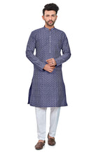 Be Active MenS Embroidered Lucknowi Navy Blue Kurta Set || Men Kurta Pajama || Men Kurta Pajama Set || Kurta Pajama For Men (Rf
