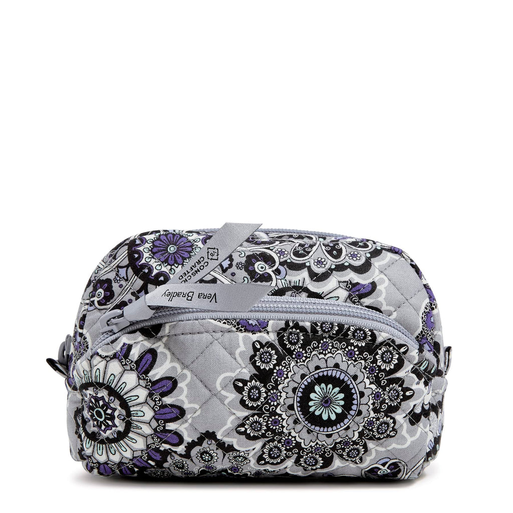 Vera Bradley Women's Cotton Mini Cosmetic Makeup Organizer Bag, Tranquil Medallion - Recycled Cotton, One Size