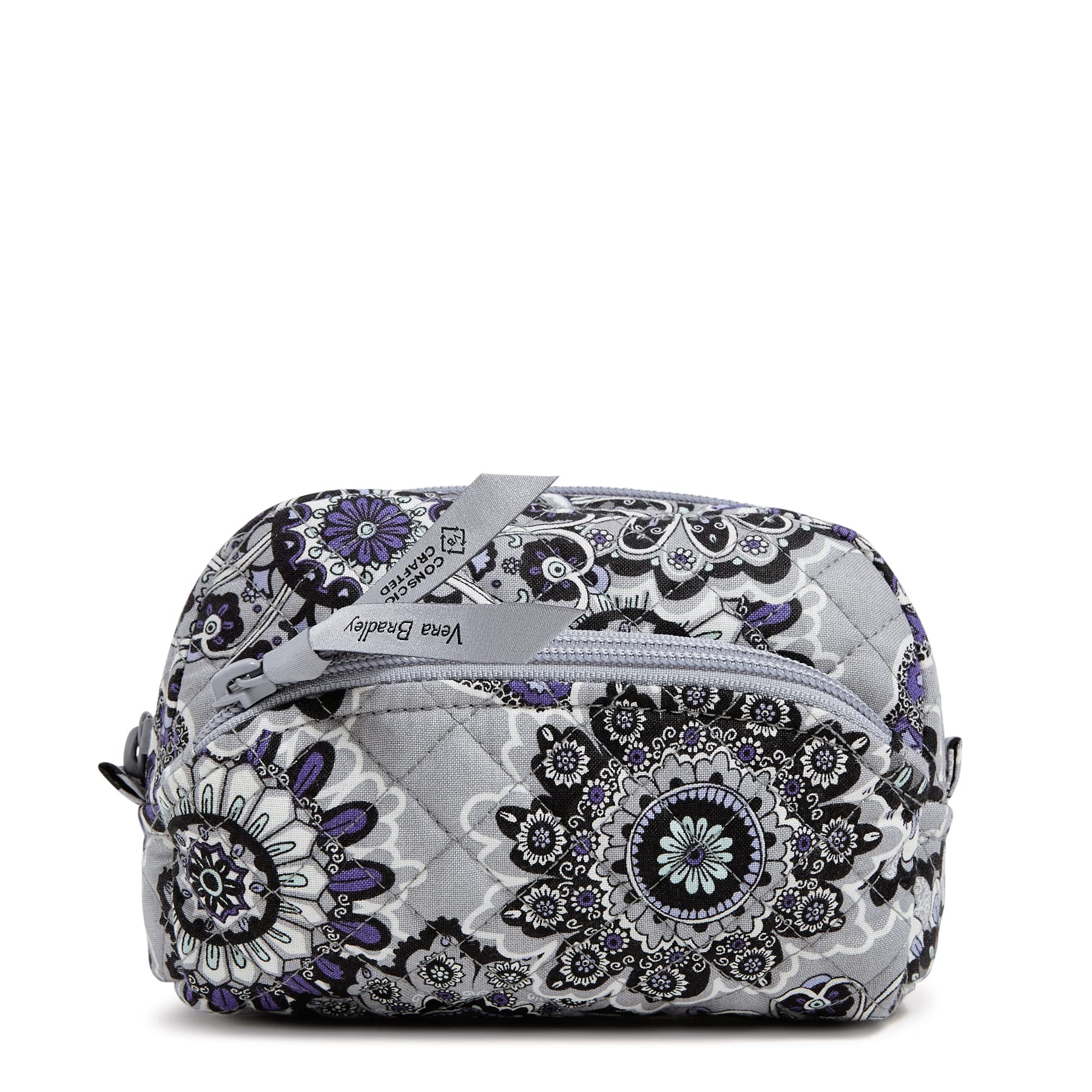 Vera Bradley Women's Cotton Mini Cosmetic Makeup Organizer Bag, Tranquil Medallion - Recycled Cotton, One Size
