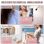 ZLFSRQ Heart Makeup Bag Travel Cute Cosmetic Bags for Women Large Makeup Pouch Zipper Cosmetic Pouch for Purse Aesthetic Embroid