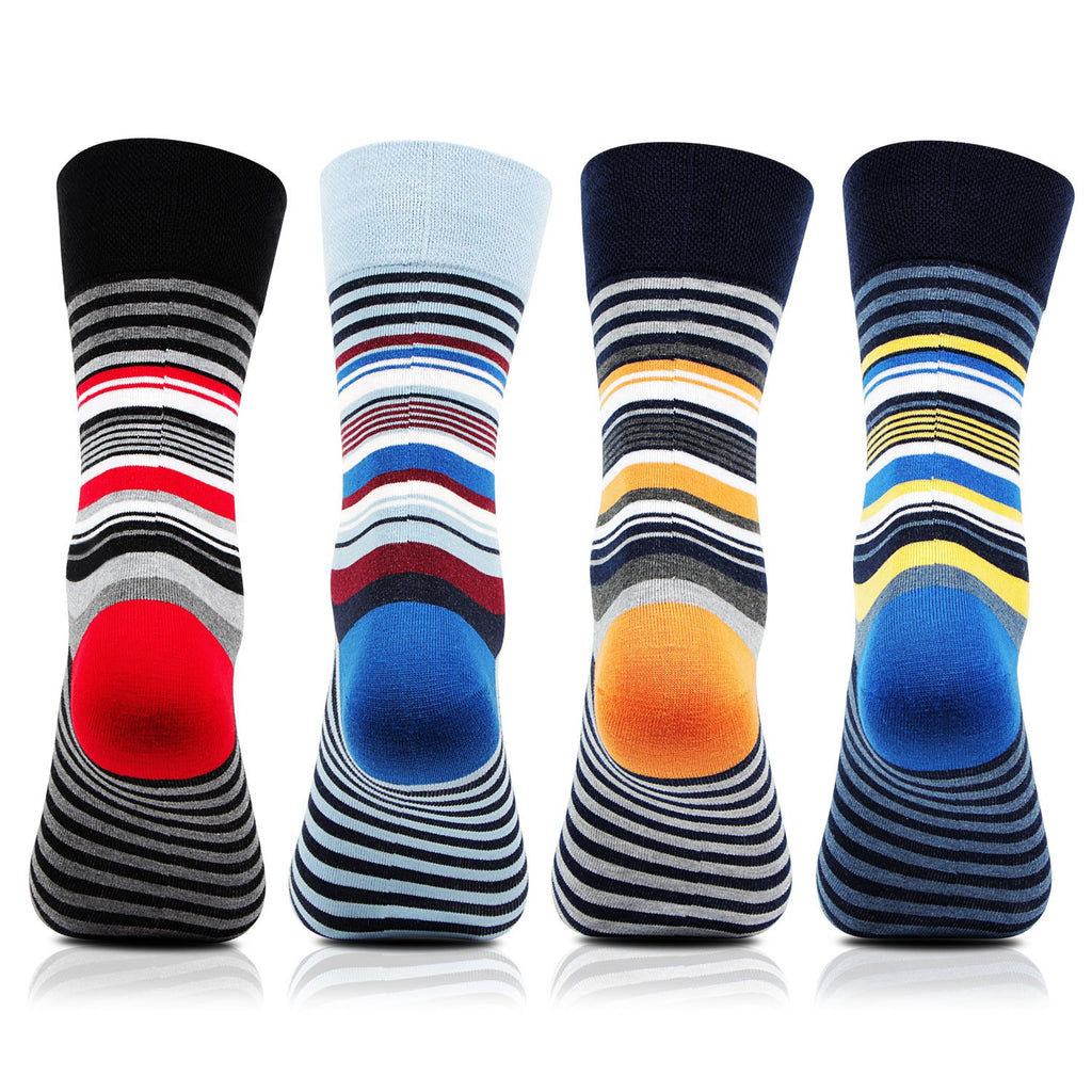 Bonjour MenS Striped Design Cotton Ankle Length Socks
