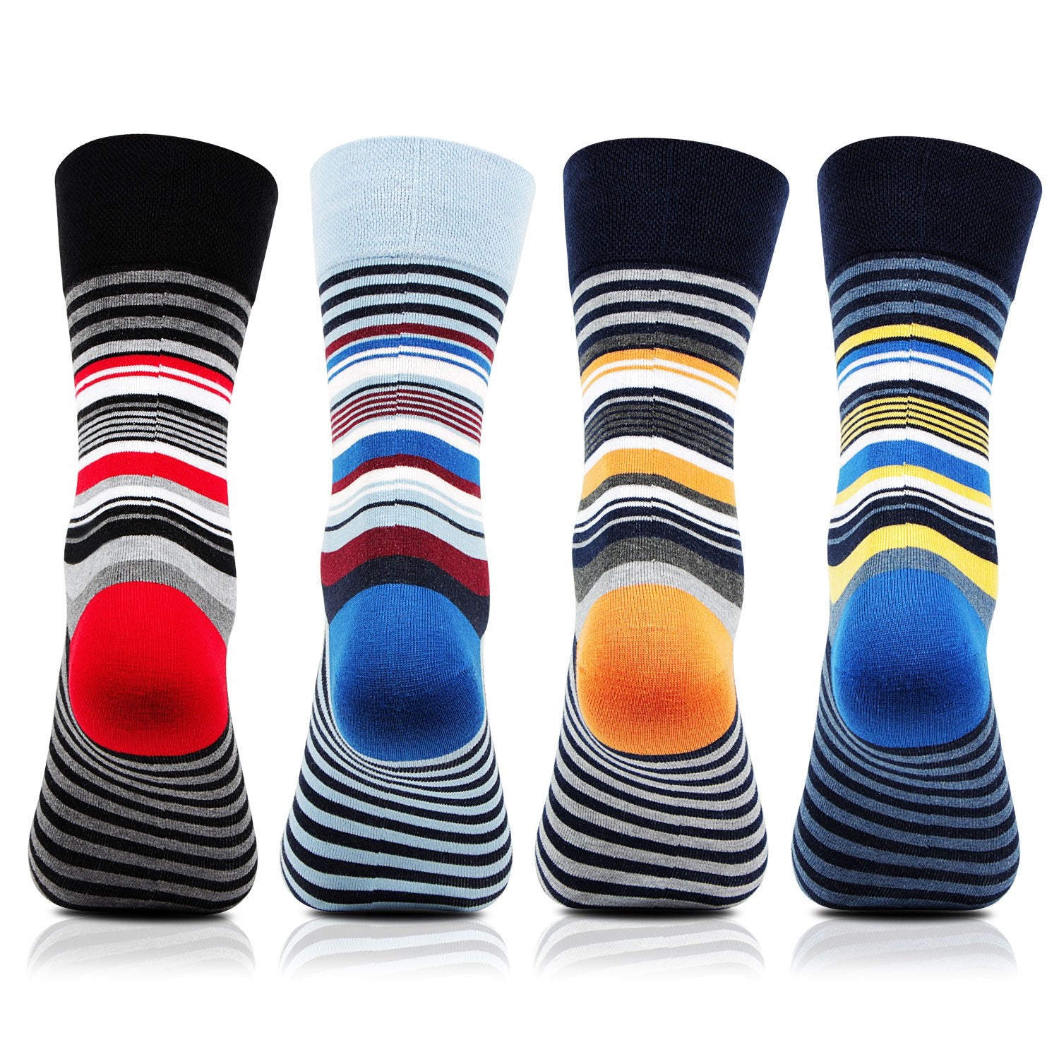 Bonjour MenS Striped Design Cotton Ankle Length Socks