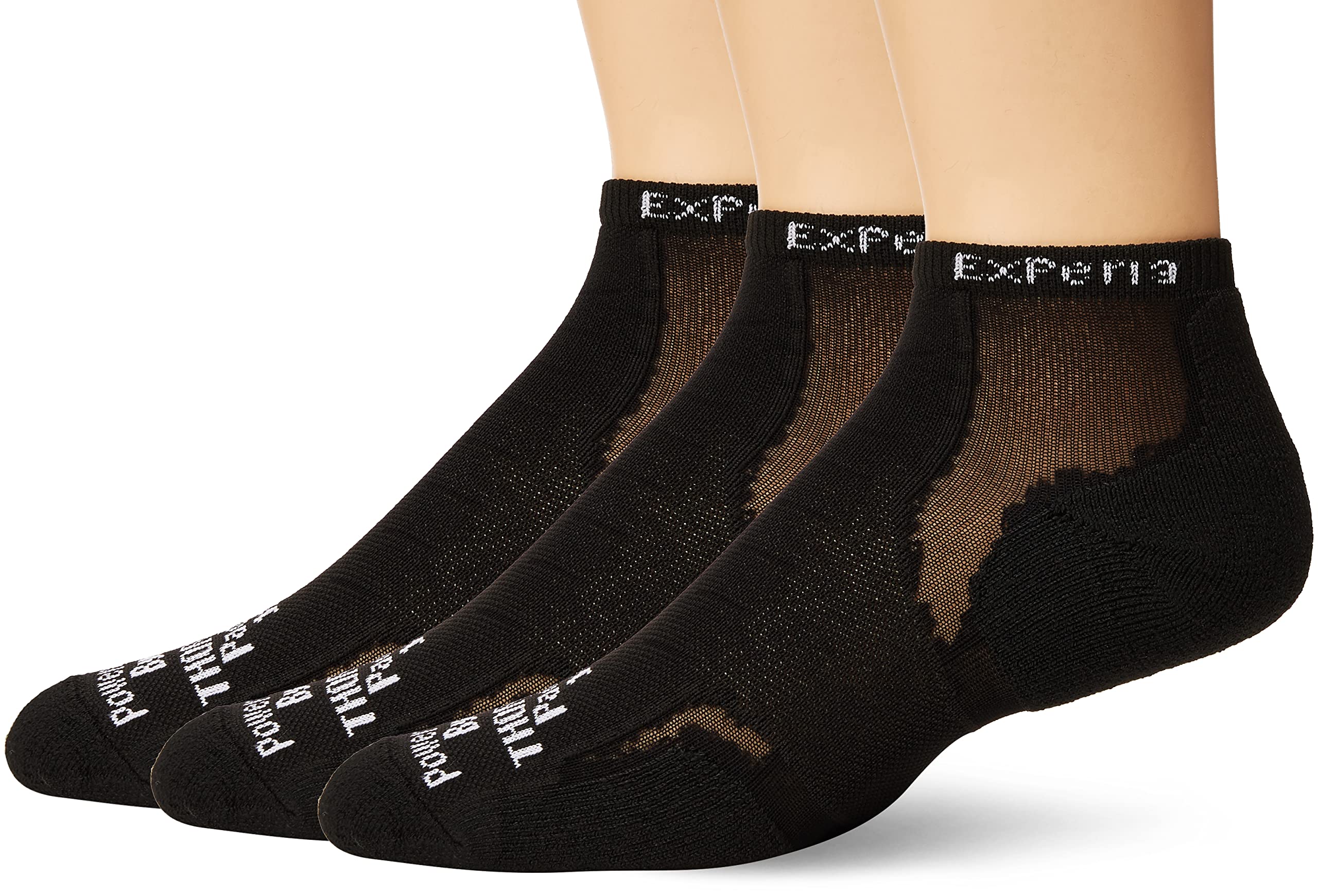 Thorlo Womens Experia Micro-Mini crew Sock 3 Pack, BlackBlack, 10