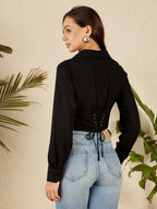 RARE Womens Solid Regular Fit Shirt (EP8089A_Black