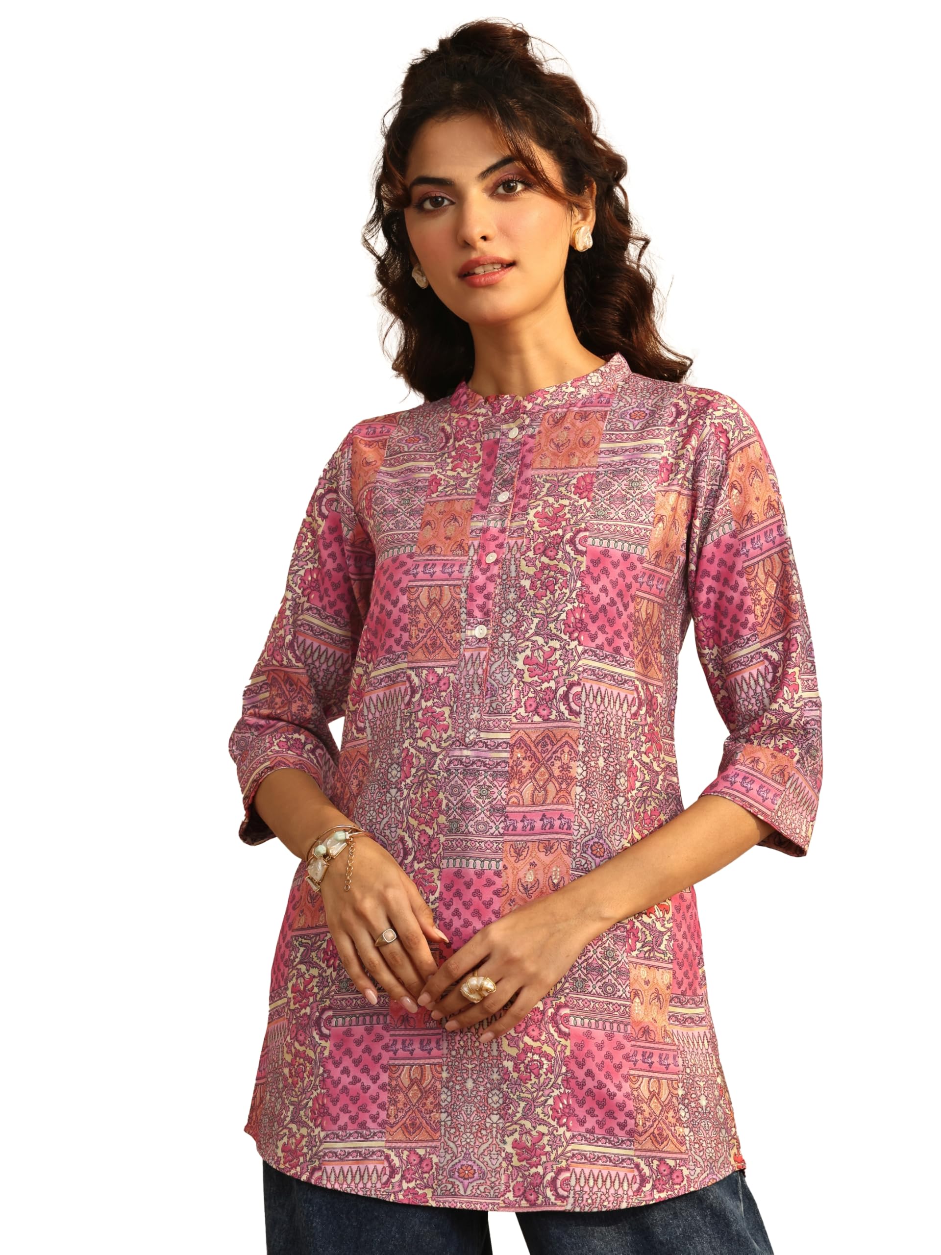 Libas Printed Silk Blend Straight-Fit Kurti For Women (29956Xxl)