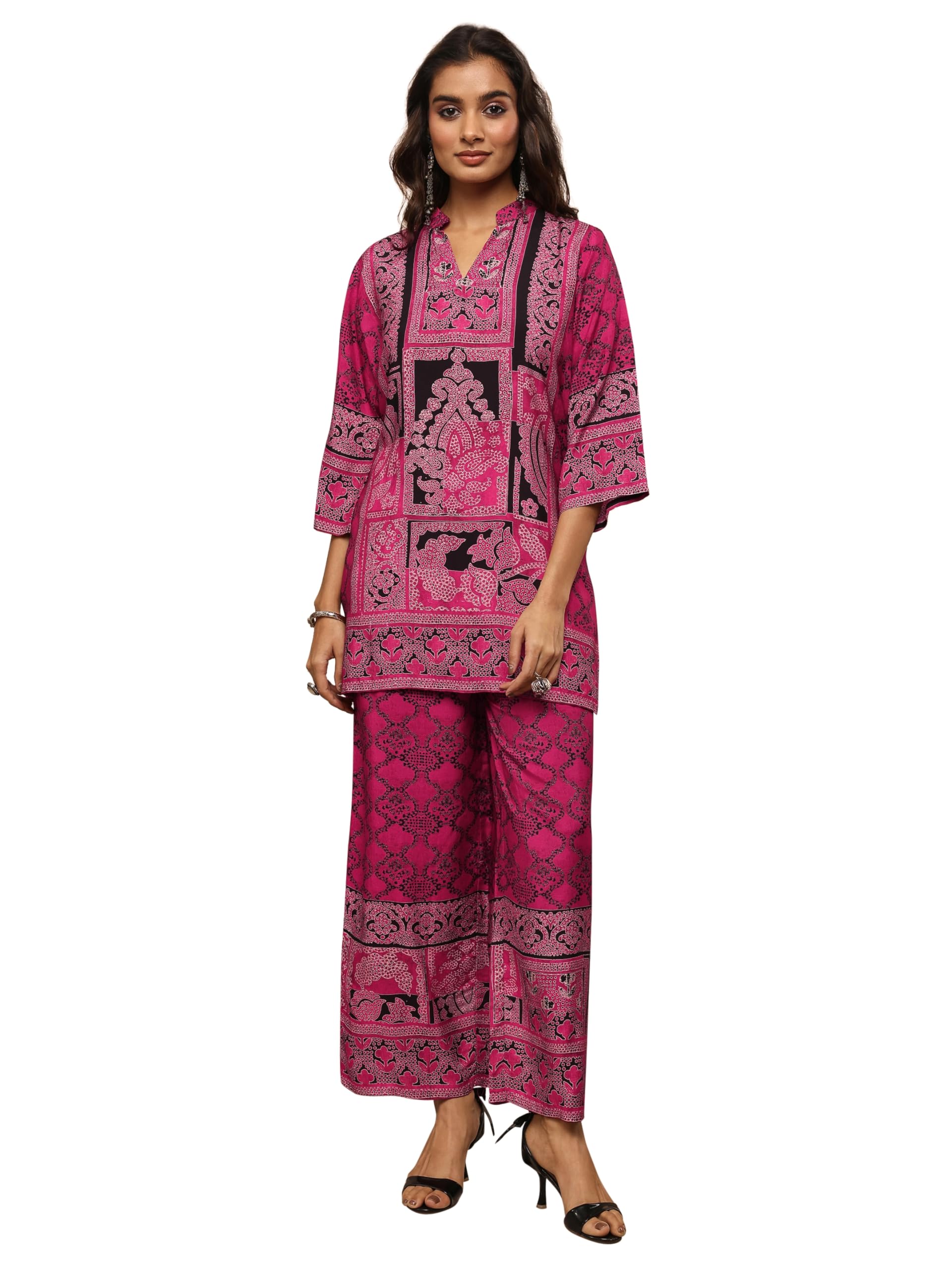 Libas Printed Muslin Straight Co-Ords Set For Women (401320S)
