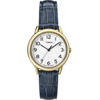 Timex Women   s T2N954 South Street Blue Croco Pattern Leather Strap Watch