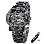 FORSINING Retro Steampunk Skeleton Automatic Diamond Royal Carving Men's Watches Elegant Mechanical Wrist Watch Neutral Clock