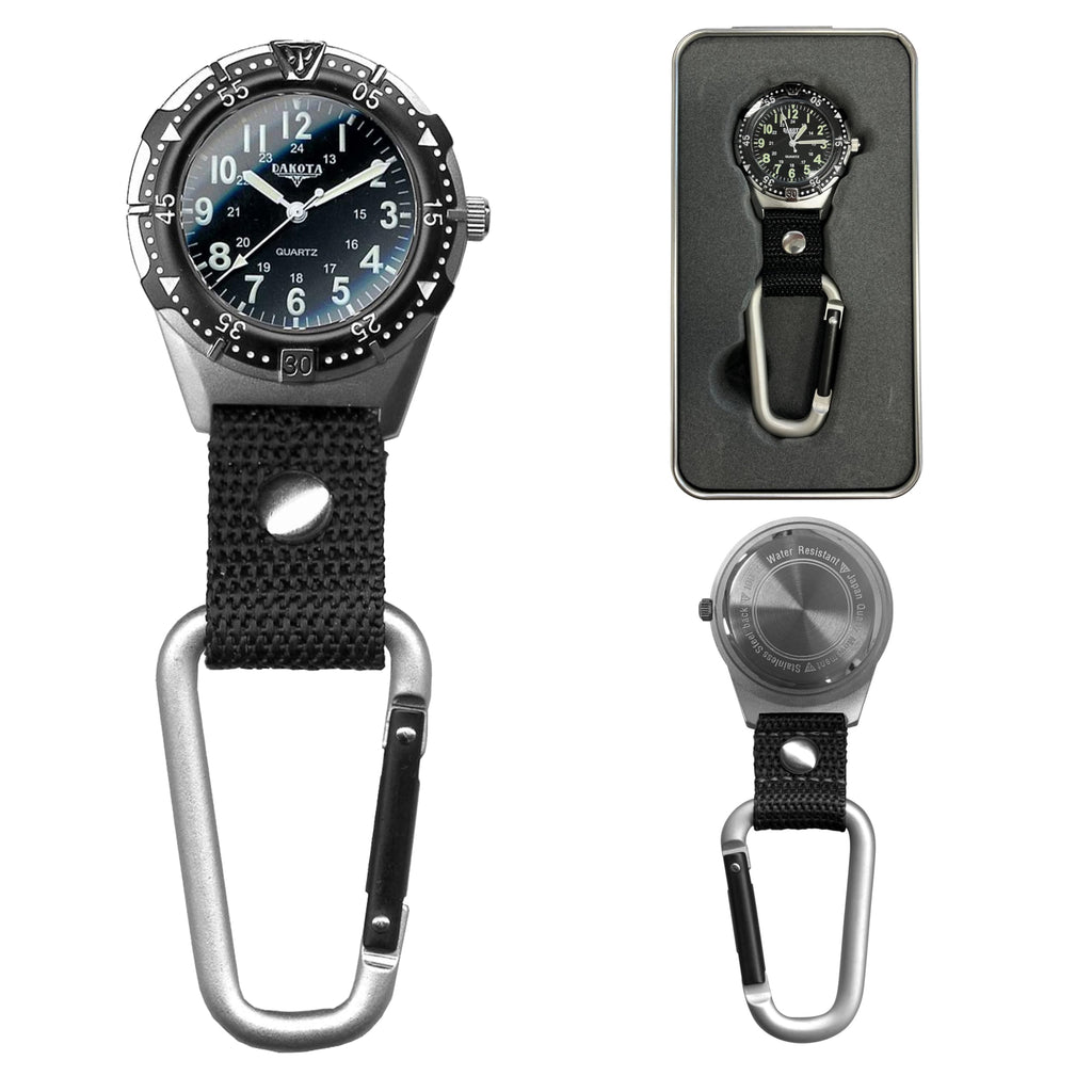 Dakota Backpacker Clip, Clip Watch, Nylon Carabiner Strap, Lightweight Watch Watch, Outdoor Gifts for Men and Women, Use for Fis