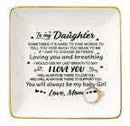 Topthink You Will Always Be My Baby Girl - Ceramic Jewelry Holder Ring Dish Trinket Tray - Daughter Gifts from Mom Or Dad - Birt