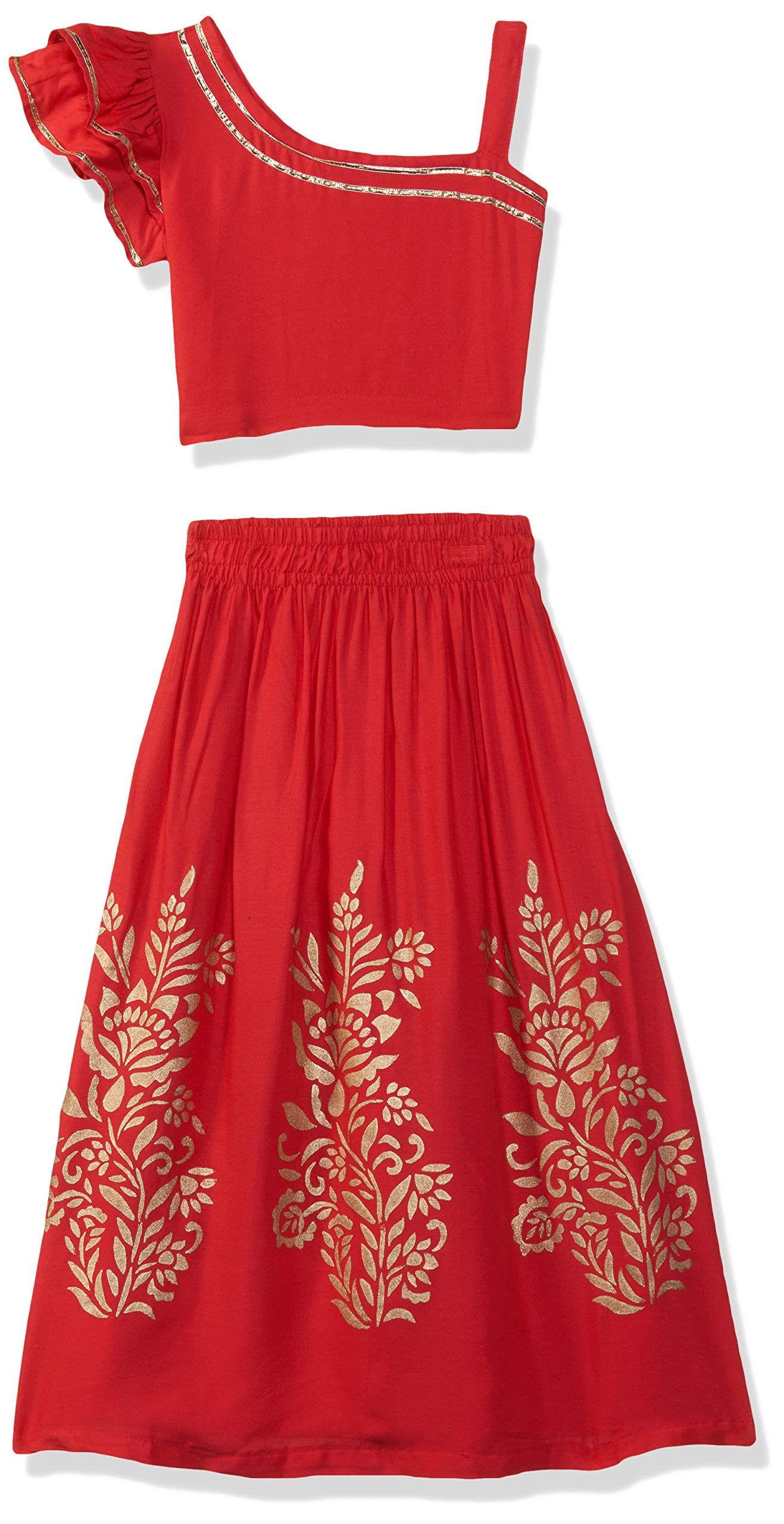 Aarika Girls Gajri Colour Lehenga Choli Set