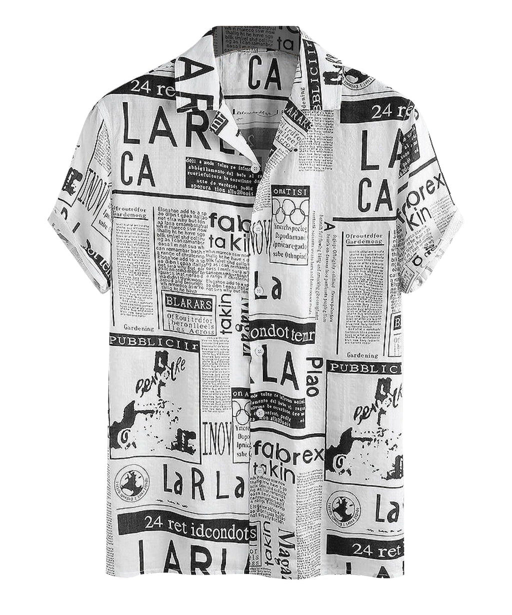 Rebelify MenS Lycra Bland Shirt With Half Sleeves Button Down Closure Round Collar Neck Printed Pattern Relaxed Fit And Standar