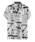 Rebelify MenS Lycra Bland Shirt With Half Sleeves Button Down Closure Round Collar Neck Printed Pattern Relaxed Fit And Standar