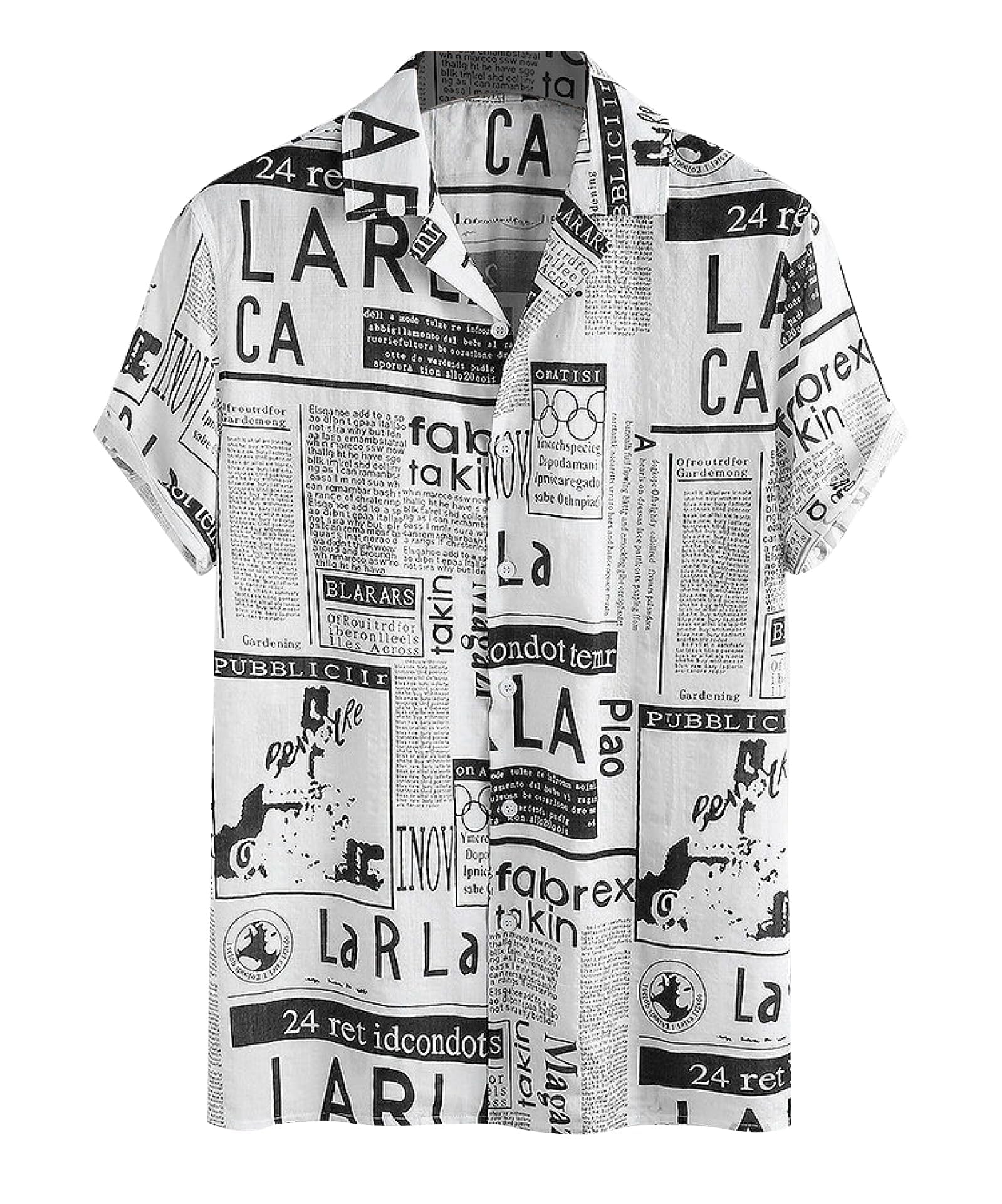 Rebelify MenS Lycra Bland Shirt With Half Sleeves Button Down Closure Round Collar Neck Printed Pattern Relaxed Fit And Standar