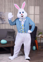 California Costumes Mens Deluxe Easter Bunny Costume, White/Blue, Large/X-Large