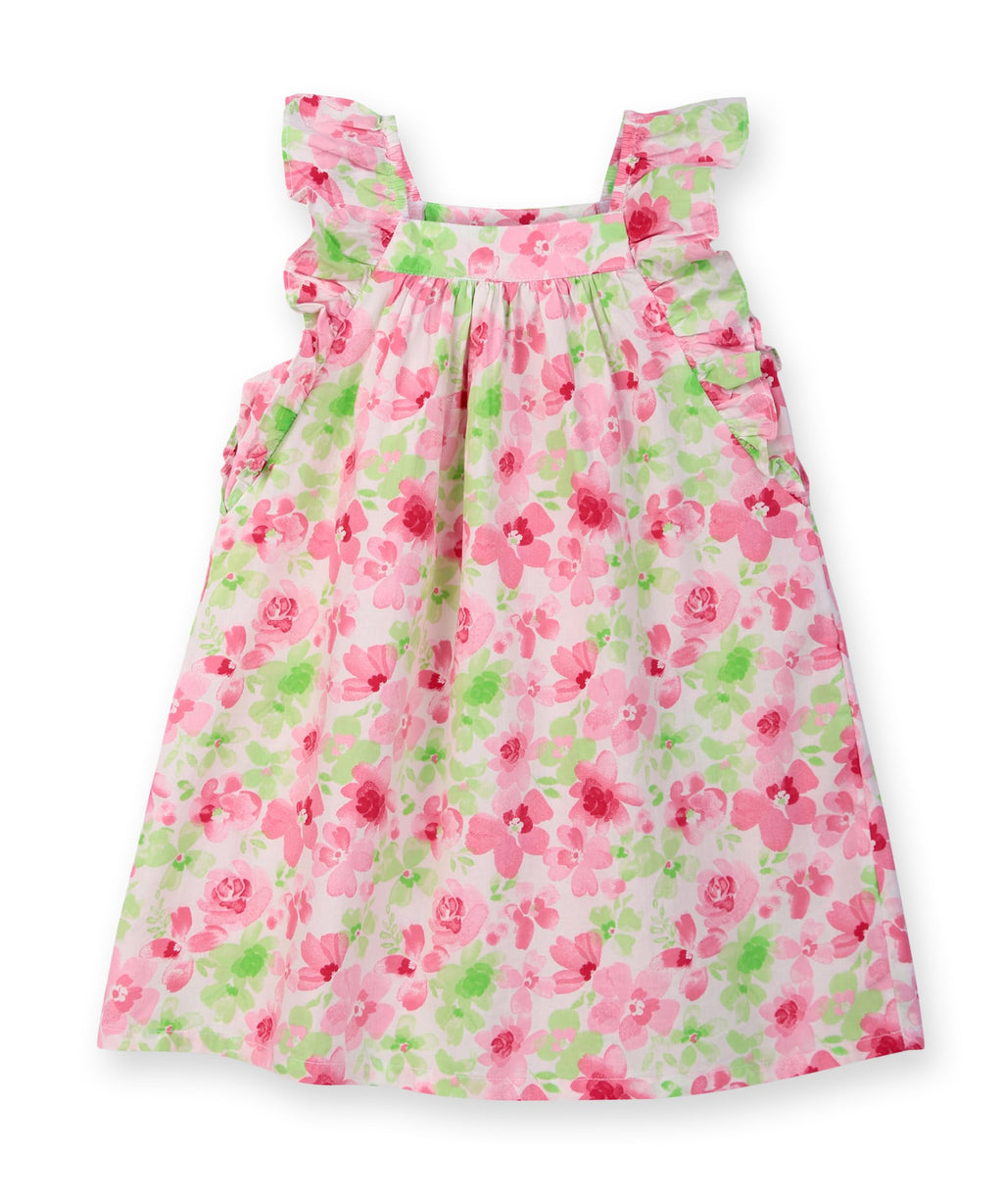 Beebay Kids Girls Floral Print Frill Sleeve Dress Multi-Color