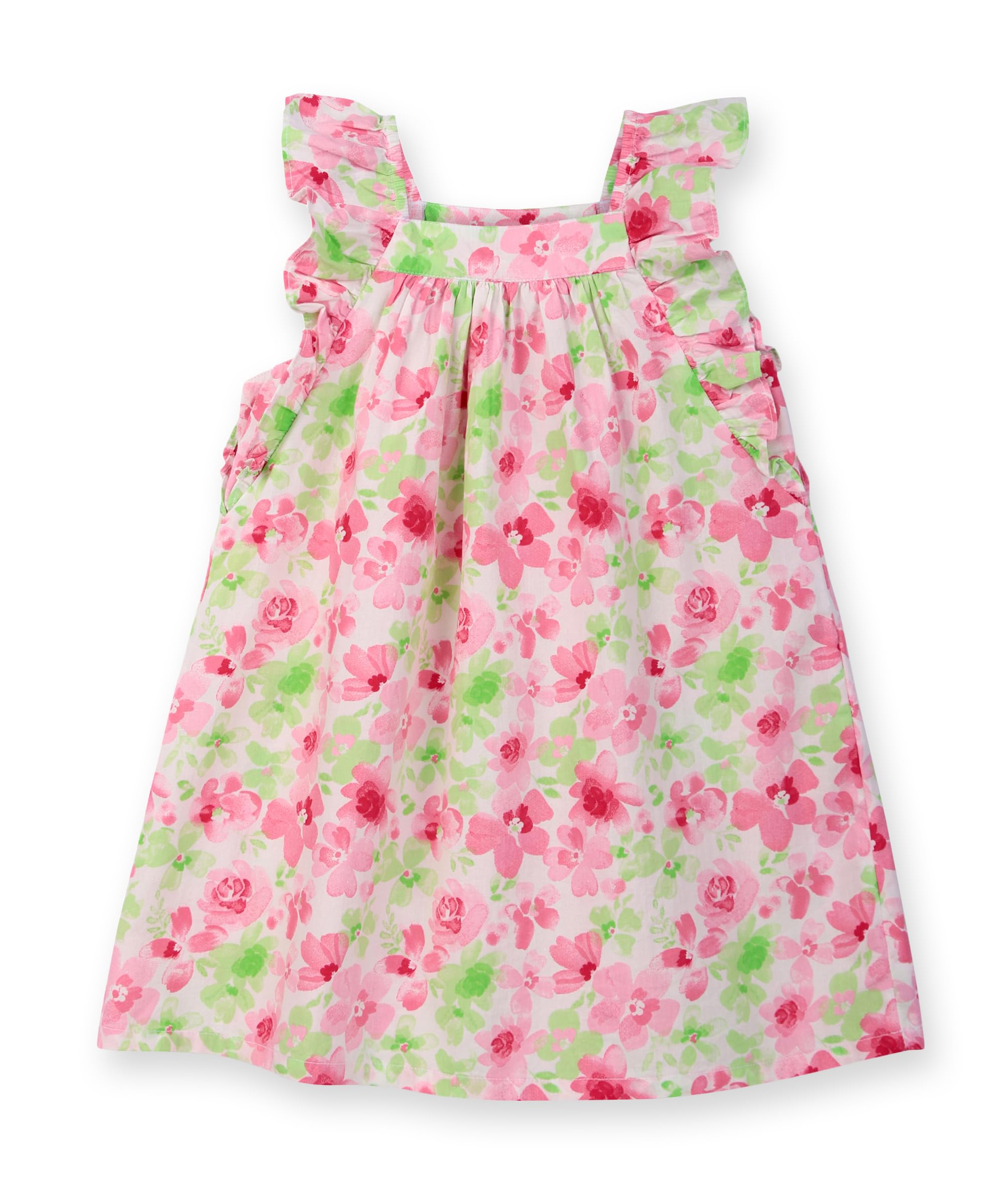 Beebay Kids Girls Floral Print Frill Sleeve Dress Multi-Color