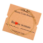 JoycuFF Morse Code Bracelets for Women Bds Woman Funny Inspirational Birthday Mother's Day Christmas Gifts for Best Friend Mom S