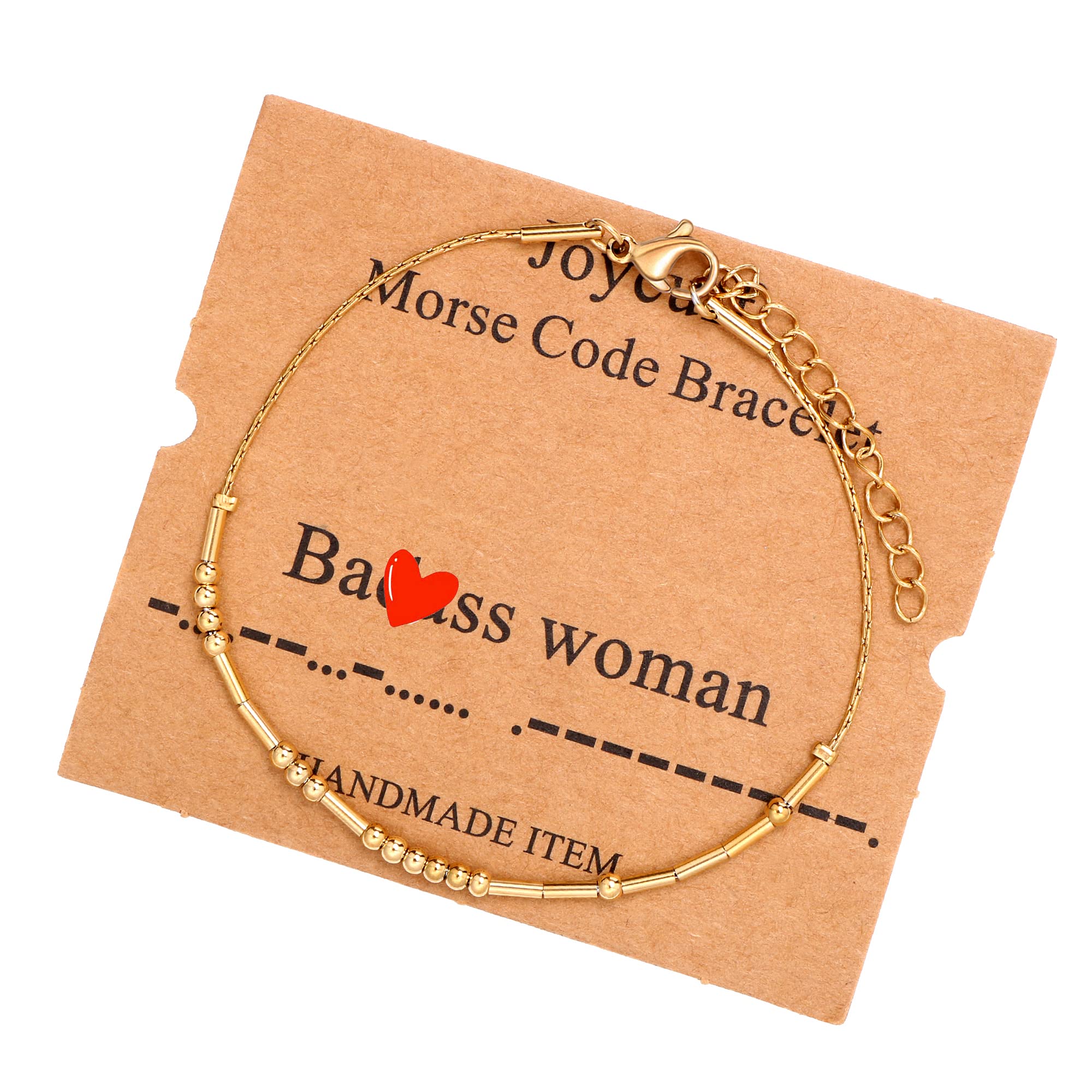 JoycuFF Morse Code Bracelets for Women Bds Woman Funny Inspirational Birthday Mother's Day Christmas Gifts for Best Friend Mom S