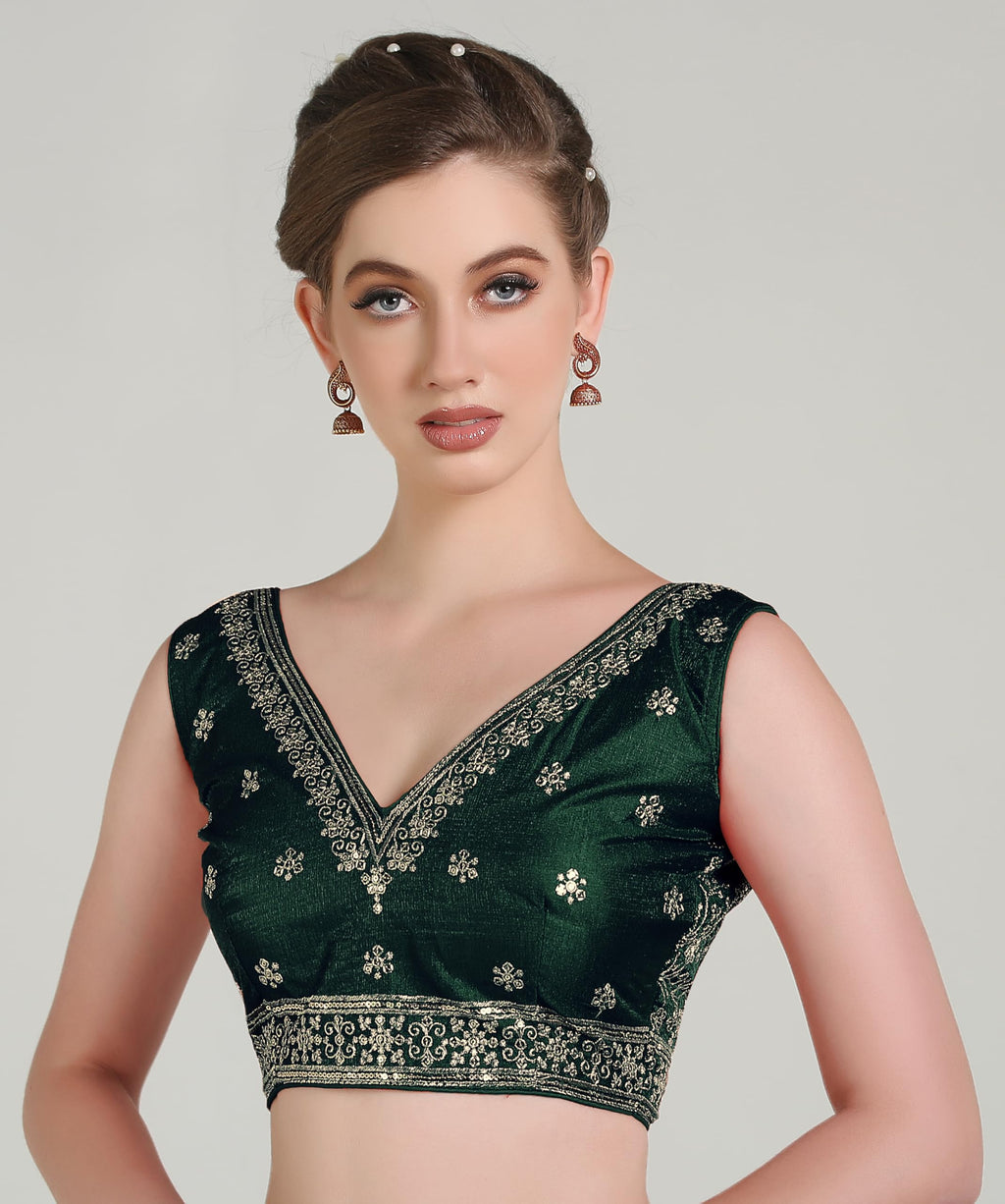 Pujia Mills WomenS Indian Ethnic Wear Designer Golden Zari Embroidery Sequence Work V Neck Sleeveless Readymadeback Side Worked