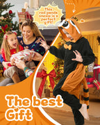 CANASOUR Red Panda Onesie Halloween Kids Cosplay Costume Girls Animal Unisex Outfuit One Piece Hooded Soft Pajamas Party 6-8 Yea